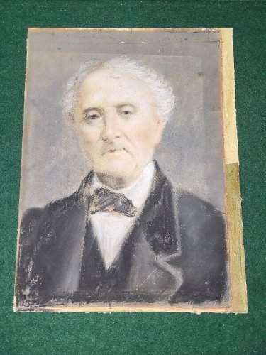 TABLEAU PORTRAIT D'UN MONSIEUR AU FUSAIN REF JE