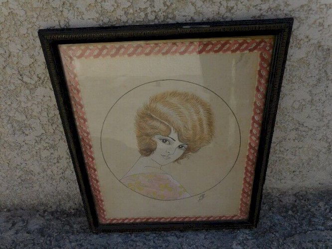 TABLEAU PORTRAIT SIGNE DE 1924