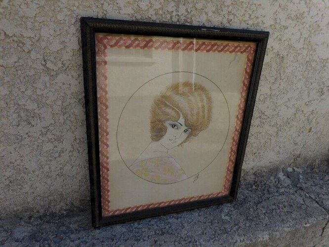 TABLEAU PORTRAIT SIGNE DE 1924