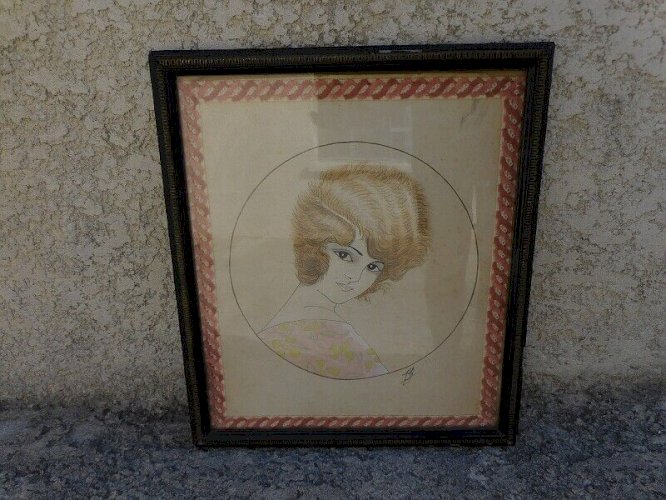 TABLEAU PORTRAIT SIGNE DE 1924