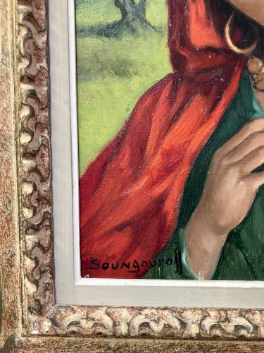 Tableau : portrait : une Gitane - Anatola Soungouroff - 1967