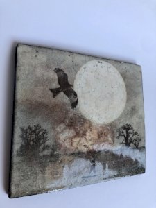 Tableau raku Claudine Dumur