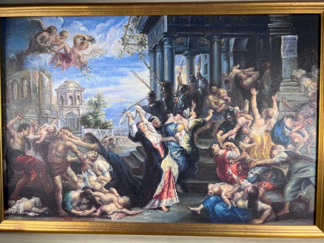 Tableau Rubens Le Massacre des Innocents tableau cadre doré superbe reproduction