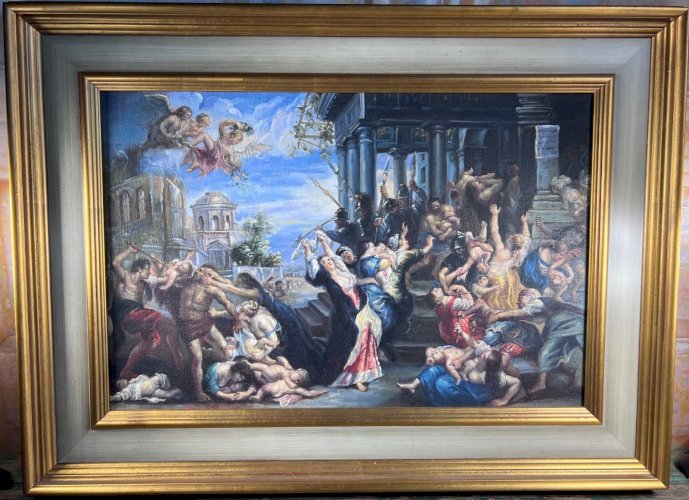Tableau Rubens Le Massacre des Innocents tableau cadre doré superbe reproduction