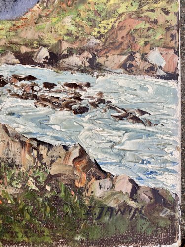 Tableau - scène de montagne : les alpes - Elie Janin 