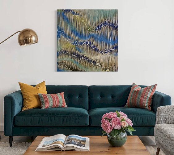 Tableau-sculpture textile Éclats nordiques