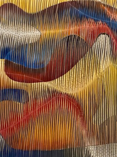 Tableau-sculpture textile La danse des couleurs