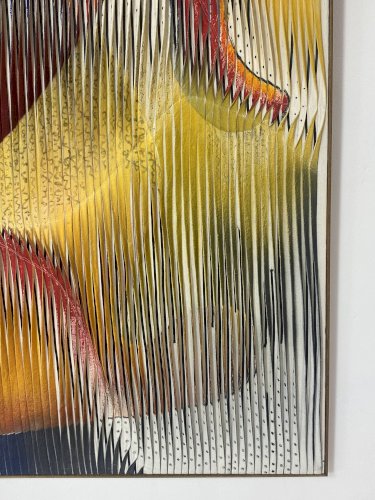 Tableau-sculpture textile La danse des couleurs