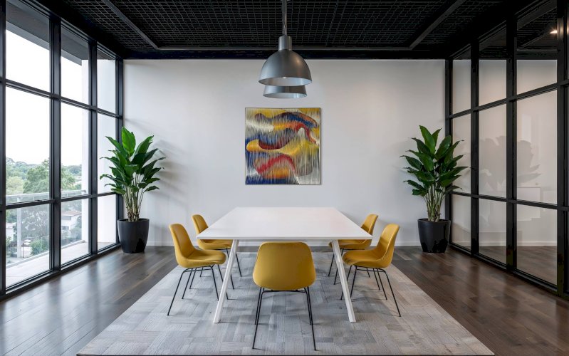 Tableau-sculpture textile La danse des couleurs