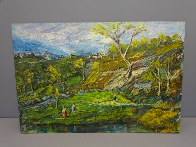 -TABLEAU Signé OSNOPHLA ( ALFONSE PEREZ 1905/1986 ) ECOLE SETOISE SETE 22/5/73 D