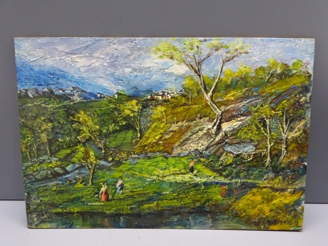 -TABLEAU Signé OSNOPHLA ( ALFONSE PEREZ 1905/1986 ) ECOLE SETOISE SETE 22/5/73 D