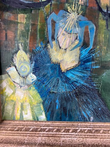 Tableau signé P. Caroll – “Mascarade à Venise” – Huile sur toile, vers 1960