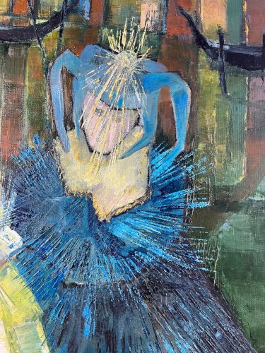 Tableau signé P. Caroll – “Mascarade à Venise” – Huile sur toile, vers 1960