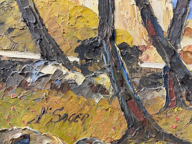 Tableau signé Xavier SAGER 1881-1969 vue d'Antibes