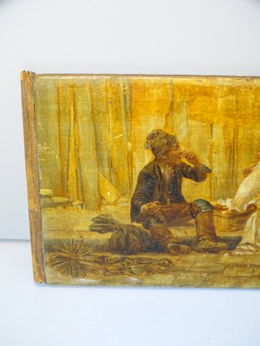 TABLEAU SUR BOIS D'AP. PAUL CHARLES CHOCARNE-MOREAU LE PATISSIER & LE RAMONEUR D