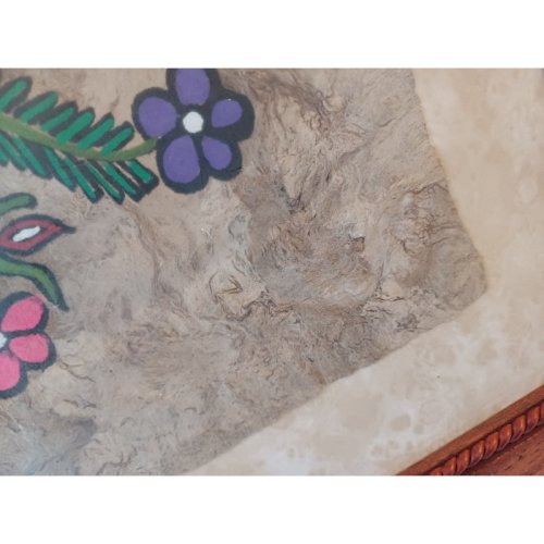 Tableau sur Peau Lama ou Vigogne Maya ou Aztéque