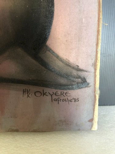 tableau toile peinture femme africaine de hayford k Okyere Ghana 1985 Afrique