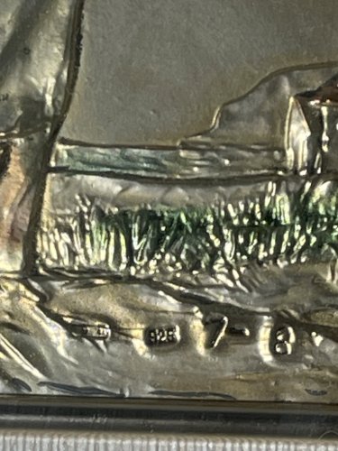 Tableau vintage italien en argent 925 – Bas-relief Creazioni Emme Ci – Scène de village – Certificat d’origine – Art mural italien