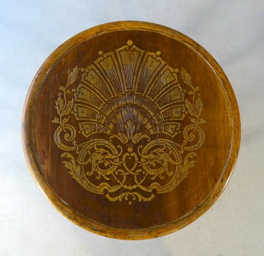 Tabouret bas en bois-courbé de style Thonet, vers 1920 "assise à coquille"