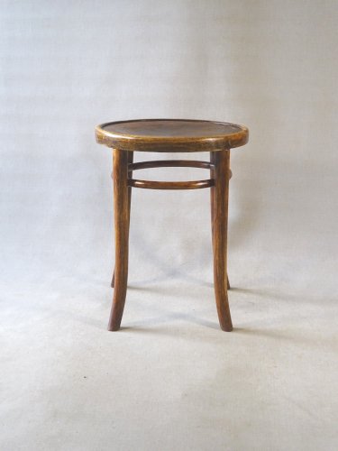 Tabouret Baumann ou Fischel, vers 1930 assise bois "florale", no Thonet