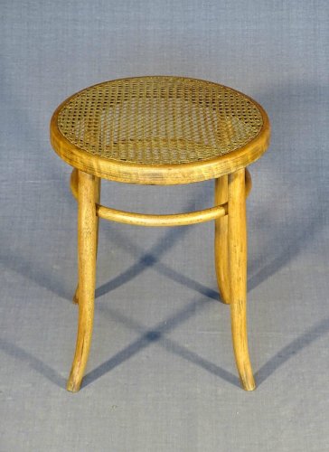 Tabouret bistrot bas canné, par JAPY FRANCE-1925, No Thonet