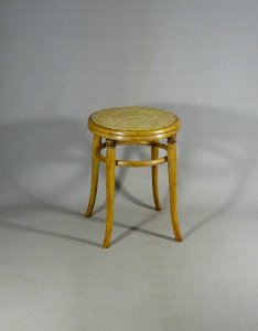 Bistro Stool by Fischel 1890/1900 caned, no Thonet (Height 52 cm)