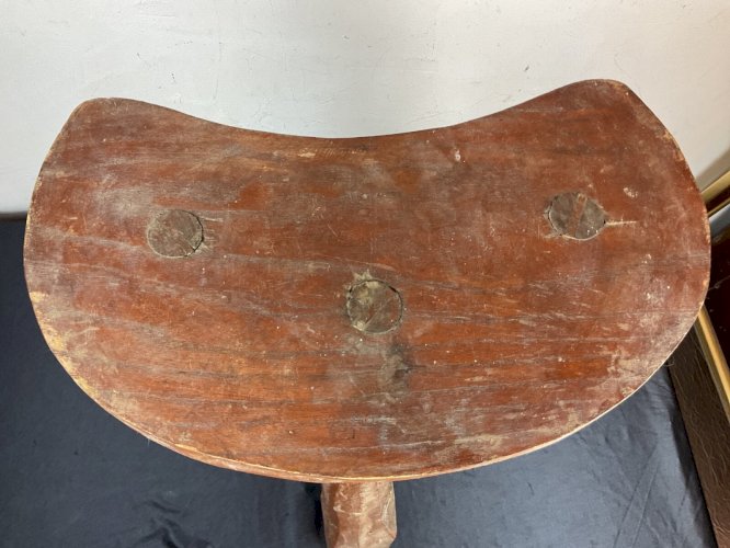 Tabouret brutaliste bois brutalist chair tripod wood stools style marolles