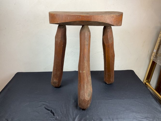Tabouret brutaliste bois brutalist chair tripod wood stools style marolles