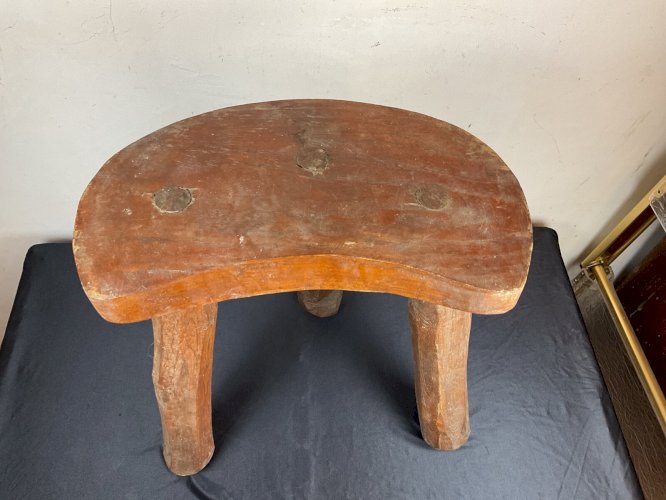 Tabouret brutaliste bois brutalist chair tripod wood stools style marolles