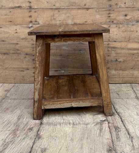 tabouret datelier en teck birma