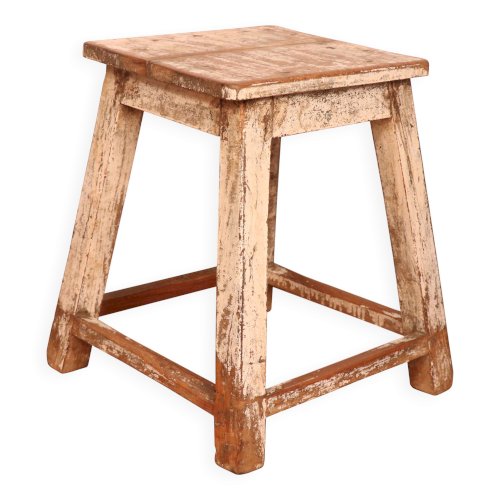 Tabouret datelier en teck birman