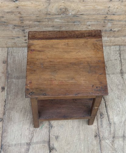 tabouret datelier en teck birman