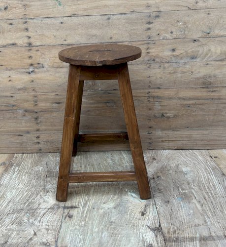 Tabouret datelier en teck massif
