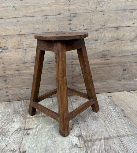 Tabouret datelier en teck massif