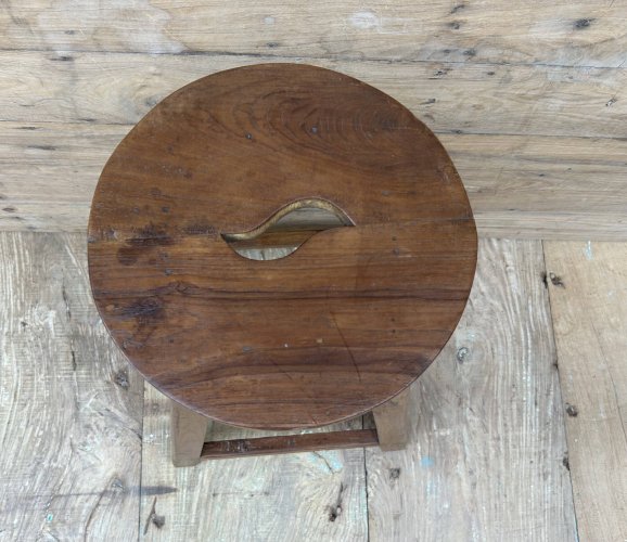 Tabouret datelier en teck massif