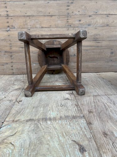 Tabouret datelier en teck massif