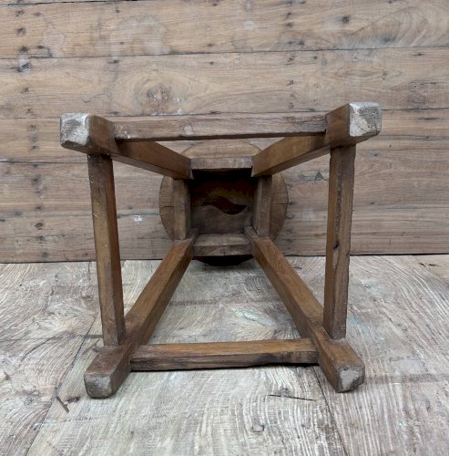 Tabouret datelier en teck massif