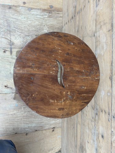 Tabouret datelier en teck massif