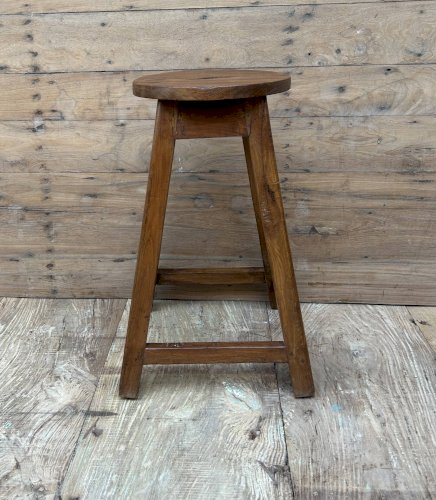 Tabouret datelier en teck massif