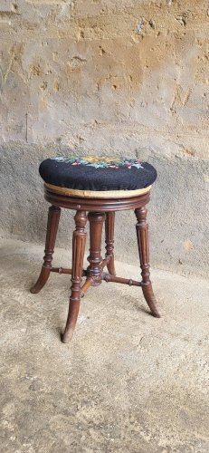 Tabouret de piano Napoléon III, XIXème