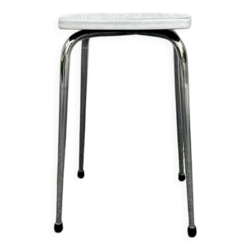 Tabouret en formica blanc