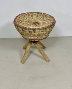 Rattan stool – Vintage 70s
