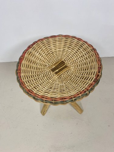 Tabouret en rotin – Vintage années 70