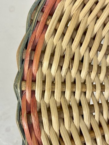 Tabouret en rotin – Vintage années 70