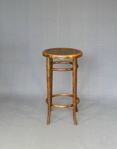Tabouret Fischel N°34 T de 1925, assise bois - Bistrot - no Thonet