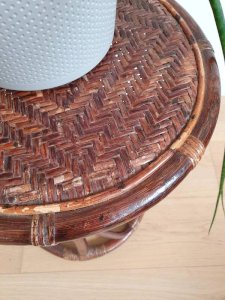 Tabouret rotin vintage
