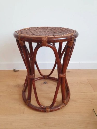 Tabouret rotin vintage