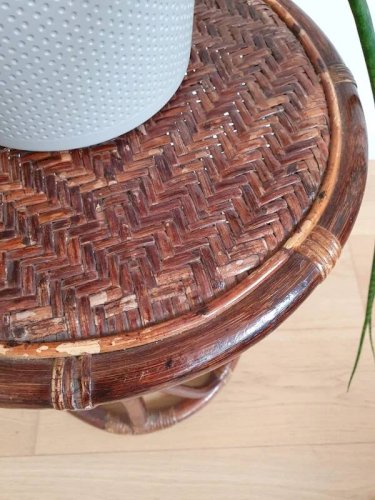 Tabouret rotin vintage