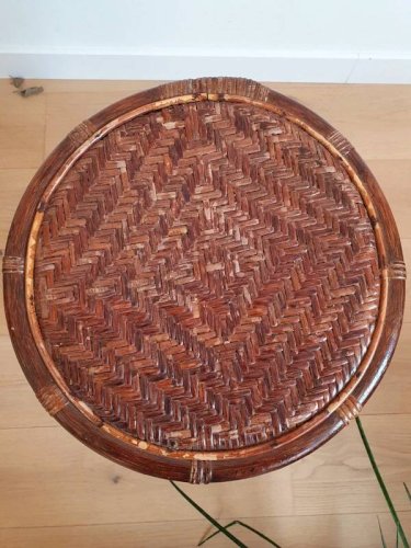 Tabouret rotin vintage