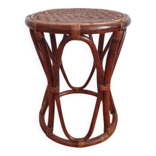 Tabouret rotin vintage